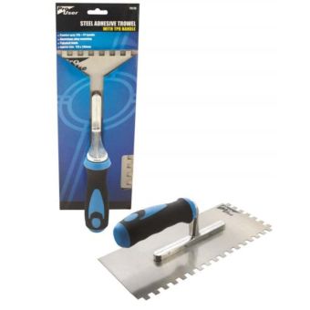 Steel Adhesive Trowel With TPR Handle