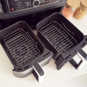 Kitchen Academics Air Fryer Insert Shelf – Set of 2 Stainless Steel Racks