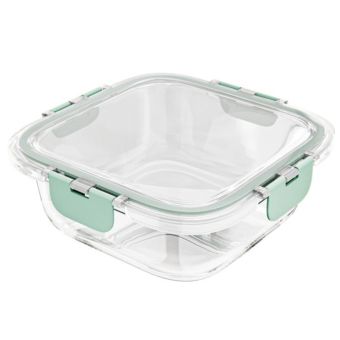 Borosilicate Glass Airtight Food Container 320ml Square 112 x 112 x 50mm