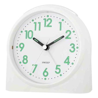 Acctim Sweep Non-Tick Alarm Clock - White