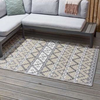 Alfresco Aztec Slate Outdoor Mat – 150 x 210cm | Rugged & Water-Resistant Mat for Patios, Kitchens, & More