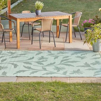 Alfresco Outdoor Mat BeeLeaves Sage 180 x 240cm | Reversible Indoor & Outdoor Rug