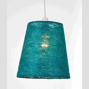 Abaca Cone Lamp Shade - Teal