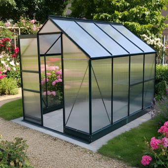Vitavia Apollo 5000 8x6 Black Greenhouse | Polycarbonate Glazing | Integral Base