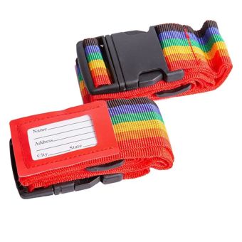 Ashley Adjustable Luggage Straps with Identification Tags - Pack of 2 - Multicolour - 170cm