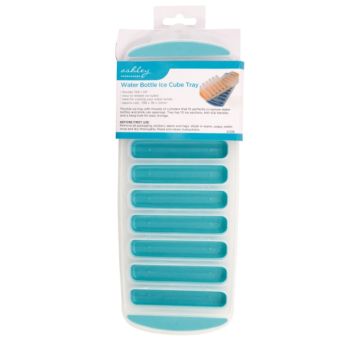 Ashley Slim Ice Cube Tray for Water Bottles and Cans – 10 Cylinder Moulds, Easy-Release Design with Anti-Slip Handles