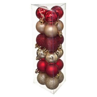 Atmosphera Red & Gold Christmas Bauble Set – 18-Piece 3 cm Ornament Collection