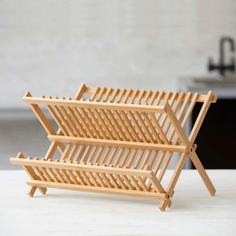 Bamboo Foldable Dish Drying Rack - 42x32x26cm I Eco-Friendly Kitchen Dish Drainer