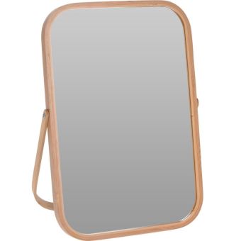 Bamboo Vanity Mirror with Stand 25 x 38cm – Natural Tabletop Dressing Mirror