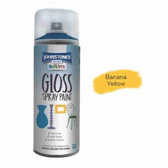 Johnstones Revive Gloss Spray Paint 400ml - Banana Yellow