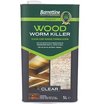Barrettine Woodworm Treatment 5L – Deep Penetrating Woodworm Killer for Furniture and Structural Timbers