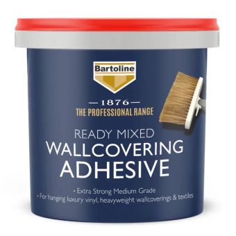 Bartoline 1876 Ready Mixed Wallcovering Adhesive 2.5kg – Medium Grade for Vinyl & Wallpaper