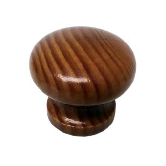 Beech Walnut Lacquer Cupboard Door Knob - 40mm
