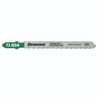 Benman T101B Jigsaw Blades for Softwood and MDF 100mm 10TPI 5-Pack Precision Wood Cutting