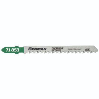 Benman T101D Jigsaw Blades for Softwood Cutting 100mm 6TPI 5-Pack High-Speed Woodcutting Blades