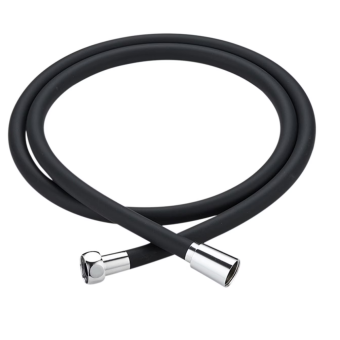 Aqua PVC Shower Hose – 1.5 Metre Black with Chrome Finish