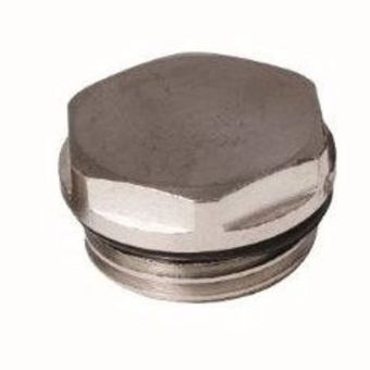 Nickel Plated Radiator Blanking Plug 1/2" with O-Ring – Central Heating Seal