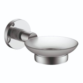 Blue Canyon Matrix Soap Holder Chrome Knurled Wall Mounted Bathroom Dish