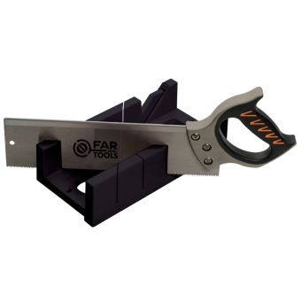 PrecisionCut Mitre Box and Hand Saw Set for Accurate Straight and 45° Cuts