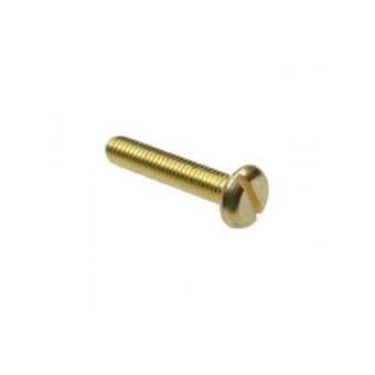 Brass Slotted Pan Head Single Machine Screw - M4 x 25