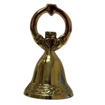 Brass Claddagh Bell – Small Traditional Irish Design 4.5" x 2.5"