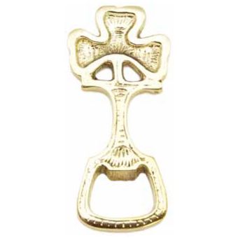 Brass Shamrock Bottle Opener I Irish Shamrock Bottle Opener in Solid Polished Brass