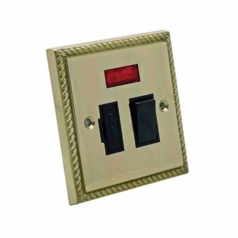 Fused Switched Spur 13 Amp With Neon Georgian Black Inserts