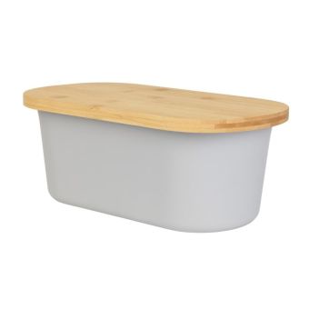 Salter Earth Grey Bamboo Bread Bin