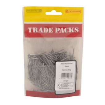 Bright Zinc Plated Steel Panel Pins 25mm x 1mm