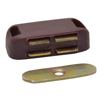 Brown Magnetic Door Catches for Cupboards and Wardrobes 43mm – Pack of 2