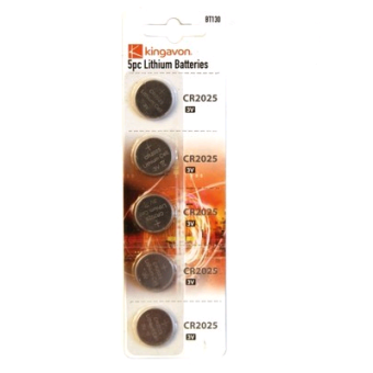 Kingavon 3V CR2025 Lithium Batteries - 5 Pack