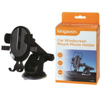 Kingavon Car Windscreen Mount Phone Holder – Adjustable 360° Dashboard & Windscreen Mount
