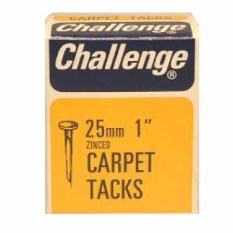 Challenge Carpet Tacks - Zinc Plated (Box Pack 40g) 25mm