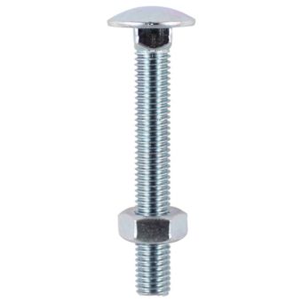 Timco Carriage Bolts & Hex Nuts Zinc Plated M6 x 40mm – Pack of 8