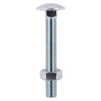 Timco Carriage Bolts & Hex Nuts Zinc Plated M10 x 120mm – Pack of 2 Timber Fixing Bolts