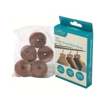 Ashley 10pc Cedar Wood Moth Repelling Rings
