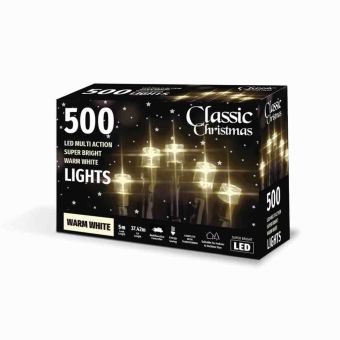 Classic Christmas 500L LED Multi Action Super Bright Warm White Lights
