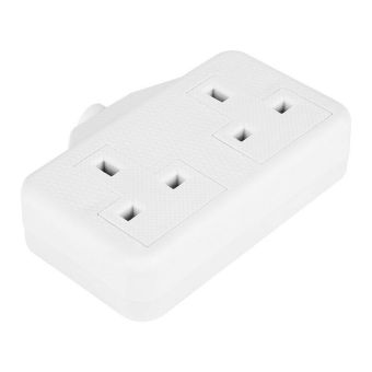 CED White 2 Gang Trailing Socket
