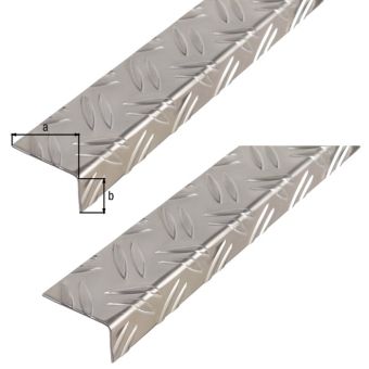 Aluminium Checker Plate Profile 1m x 43.5mm x 23.5mm x 1.5mm