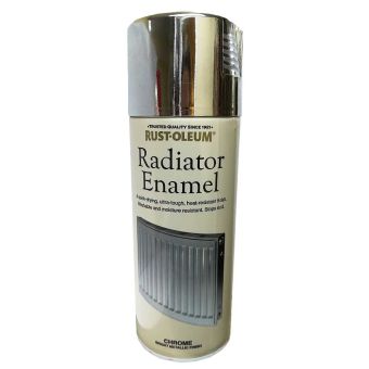 Rust-Oleum Radiator Enamel Chrome Bright Metallic Finish Spray Paint - 400ml