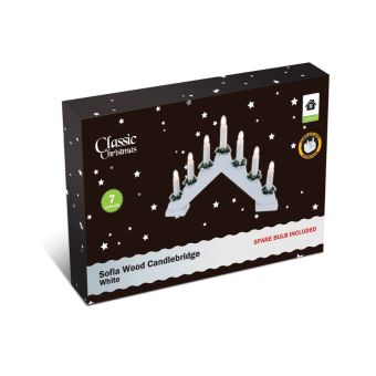 Classic Christmas Sofia Wood Candlebridge White