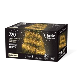 Classic Christmas 720 Warm White Multifunction Cluster Lights