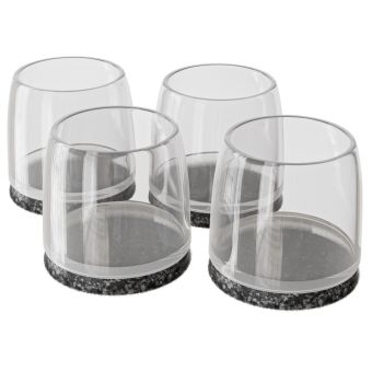 Clear PVC Chair Leg Protectors 22-26mm - 4 Pack I Flexible Ferrules for Tables and Chairs