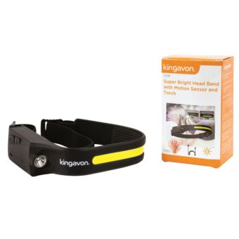 Cob Super Bright Head Band With Motion Sensor & Torch