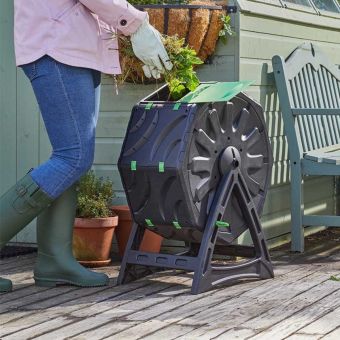 Compost Tumbler | Easy-Turn Garden Compost Bin with 17-Gallon Capacity
