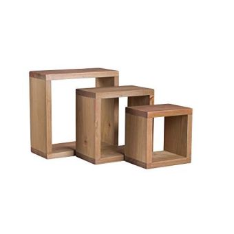 Home Ideas 3 Piece Cube Shelf Kit - Antique Wax Finish