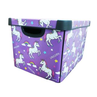 Curver Large Deco Storge Box 22L - Unicorn Design