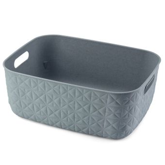 Curver Softex Geometric Teal Medium Stackable Storage Basket – Stylish, Sustainable, and Practical