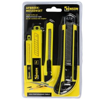Benson Cutter Knife Set 9 mm and 18 mm with 6 Spare Blades