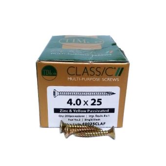 Timco Classic® ZYP Pozi Wood Screws 4.0 X 25mm - Box Of 200
